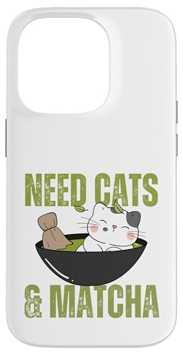 Need Cats & Matcha Design, Geschenkidee für Katzenliebhaber Hülle für iPhone 14 Pro von HansenPrint
