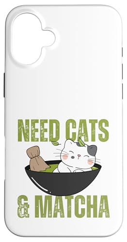 Need Cats & Matcha Design, Geschenkidee für Katzenliebhaber Hülle für iPhone 16 Plus von HansenPrint