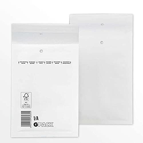200 x Luftpolstertaschen Größe A/1 (120 x 175 mm) DIN A6 - Weiss von Hansepack24
