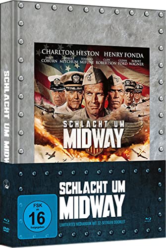 Schlacht um Midway - Kinofassung Cover C (Limited Mediabook auf 333 Stück, durchnummeriert, mit J-Card Schuber, Blu-ray+DVD+32-seitigem Booklet plus viel Bonusmaterial) von Hansesound (Soulfood)