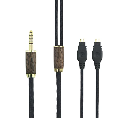 4,4 mm symmetrischer Stecker 6N OCC Kupfer versilbertes Kabel 4,4 mm symmetrisches Kabel kompatibel mit Sennheiser HD650, HD600, HD580, HD660S, HD58X, Massdrop HD6XX Kopfhörern von HansnBy