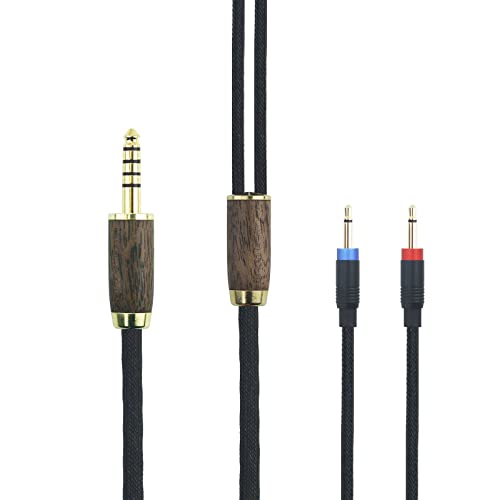 4,4 mm symmetrisches Kabel, 6N OCC, Kupfer, versilbert, Walnussholzgehäuse, kompatibel mit Monolith M1060, M1060C, M565, M565, für AudioQuest NightHawk Kopfhörer (2 x 2,5 mm Version) von HansnBy