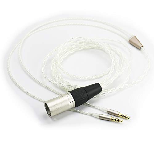 4-poliger XLR-Stecker auf dualen 3,5-mm-Stecker, 6N OCC-Kupfer, versilbertes Kabel, symmetrisches Kabel, kompatibel mit Hifiman Sundara, Arya, Ananda Kopfhörern. von HansnBy