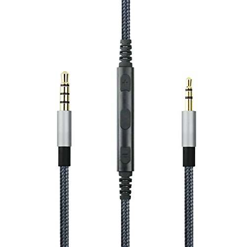 Audiokabel für Kopfhörer JBL Tune 710BT, 600BTNC, Live 660NC, 460NC, E45BT E55BT E65BTNC mit Lautstärkeregler, Mikrofon für iPhone von HansnBy