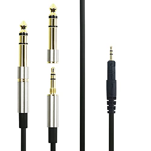 Ersatz-Audio-Upgrade-Kabel mit Schlossanschluss und 6,35-mm-Adapter für Audio Technica ATH-M50x, ATH-M40x, ATH-M70x, ATH-M60X Kopfhörer, 1,2 m von HansnBy