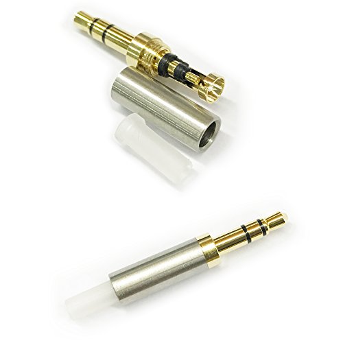 HansnBy 2 Stück 3-poliger 3,5-mm-Goldstecker für die Reparatur von Kopfhörern, Metallstecker zum Löten von Kopfhörern, Silber HansnBy 2 Stück 3-poliger 3,5-mm-Goldstecker für die Reparatur von Kopfhörern, Metallstecker zum Löten von Kopfhörern, Silber von HansnBy