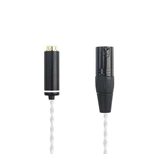 HansnBy 4-poliger XLR-Stecker auf 4,4 mm symmetrischer 8-adriger OCC-Draht mit versilbertem Kabel, Kopfhörer-Audioadapter von HansnBy