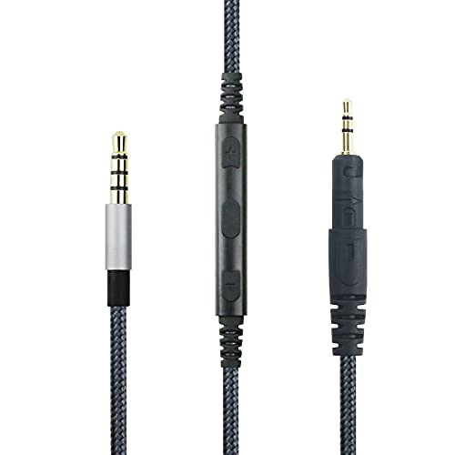 Kopfhörerkabel Audiokabel mit Schlossanschluss für Audio Technica ATH-M50x, ATH-M40x, ATH-M70x, ATH-M60X Kopfhörer, Remote Volume Mic Kompatibel mit iPhone von HansnBy