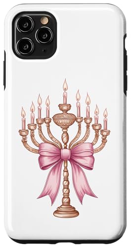 Kokette Schleife Chanukka Chanukah jüdische Kerze rosa Schleife Mama Hülle für iPhone 11 Pro Max von Hanukkah Coquette Aesthetic Girl Women Clothing