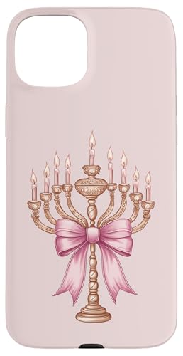 Kokette Schleife Chanukka Chanukah jüdische Kerze rosa Schleife Mama Hülle für iPhone 15 Plus von Hanukkah Coquette Aesthetic Girl Women Clothing