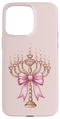 Kokette Schleife Chanukka Chanukah jüdische Kerze rosa Schleife Mama Hülle für iPhone 15 Pro Max von Hanukkah Coquette Aesthetic Girl Women Clothing