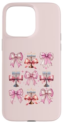 Kokette Schleife Chanukka Chanukah jüdische Kerze rosa Schleife Mama Hülle für iPhone 15 Pro Max von Hanukkah Coquette Aesthetic Girl Women Clothing