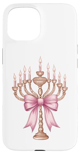 Kokette Schleife Chanukka Chanukah jüdische Kerze rosa Schleife Mama Hülle für iPhone 15 von Hanukkah Coquette Aesthetic Girl Women Clothing