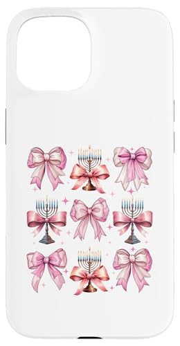Kokette Schleife Chanukka Chanukah jüdische Kerze rosa Schleife Mama Hülle für iPhone 15 von Hanukkah Coquette Aesthetic Girl Women Clothing