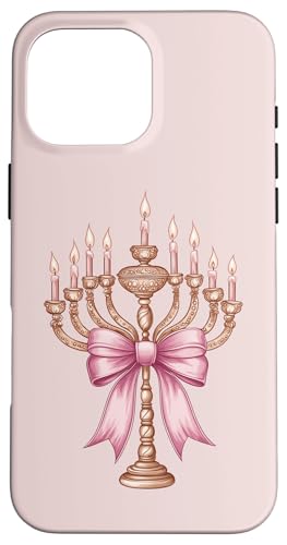 Kokette Schleife Chanukka Chanukah jüdische Kerze rosa Schleife Mama Hülle für iPhone 16 Pro Max von Hanukkah Coquette Aesthetic Girl Women Clothing