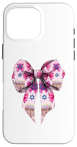 Kokette Schleife Chanukka Chanukah jüdische Kerze rosa Schleife Mama Hülle für iPhone 16 Pro Max von Hanukkah Coquette Aesthetic Girl Women Clothing