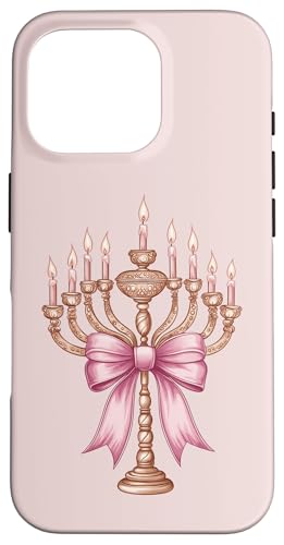 Kokette Schleife Chanukka Chanukah jüdische Kerze rosa Schleife Mama Hülle für iPhone 16 Pro von Hanukkah Coquette Aesthetic Girl Women Clothing