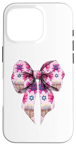 Kokette Schleife Chanukka Chanukah jüdische Kerze rosa Schleife Mama Hülle für iPhone 16 Pro von Hanukkah Coquette Aesthetic Girl Women Clothing
