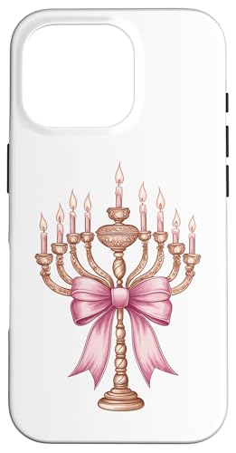 Kokette Schleife Chanukka Chanukah jüdische Kerze rosa Schleife Mama Hülle für iPhone 16 Pro von Hanukkah Coquette Aesthetic Girl Women Clothing