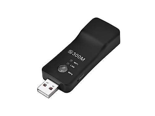 HaoYiShang Mini WiFi Range Extender, 300M High Speed USB Wireless Repeater WiFi Booster Signal Verstärker für Smart TV, Laptop, Handy, Tablet (schwarz) von HaoYiShang