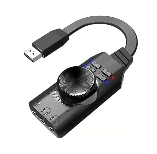 USB-Soundkarte, virtueller 7.1-Surround-Sound, externer USB-Soundkarten-Adapter mit PUBG-Soundeffekten für PC/PS4/PS5/Mac/Gaming-Headset, Plug-and-Play USB-Soundkarte, virtueller 7.1-Surround-Sound, externer USB-Soundkarten-Adapter mit PUBG-Soundeffekten für PC/PS4/PS5/Mac/Gaming-Headset, Plug-and-Play von HaoYiShang