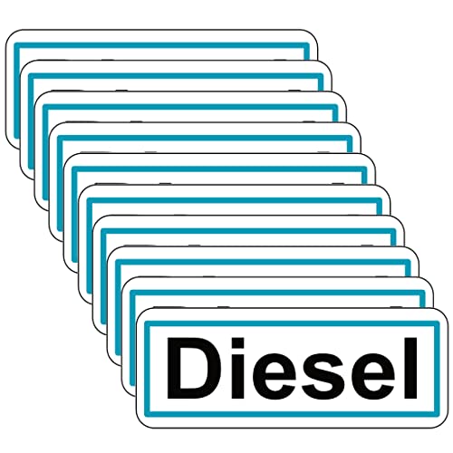 Haobase 10 Stück Diesel und Benzin Zeichen Aufkleber - Selbstklebendes Vinyl - 6.5 cm x 2.5 cm (Diesel) von Haobase