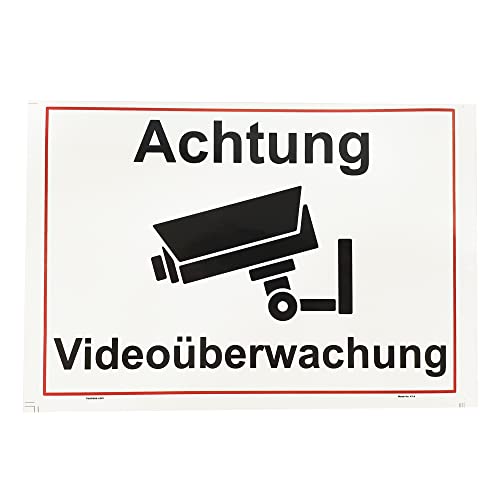 Haobase 2 Stück Videoüberwachung Schild Aufkleber - Selbstklebendes Vinyl (25cm x 17,5cm) von Haobase