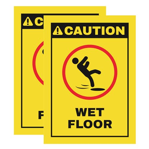 Haobase 2 x Aufkleber mit Aufschrift "Caution Wet Floor", 25 x 17,5 cm, selbstklebendes Vinyl Haobase 2 x Aufkleber mit Aufschrift "Caution Wet Floor", 25 x 17,5 cm, selbstklebendes Vinyl von Haobase