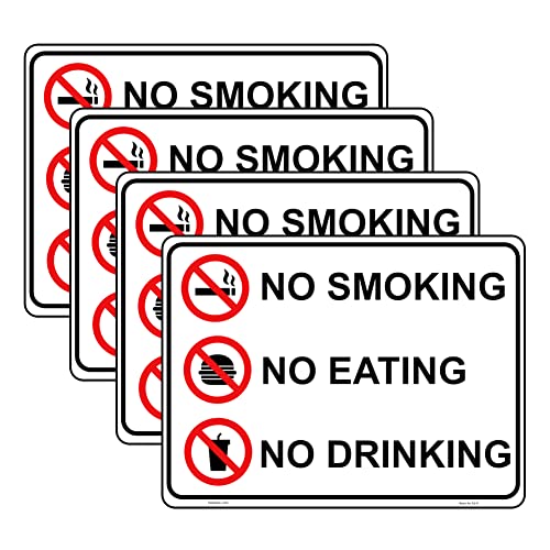 Haobase 4 Stück Aufkleber mit Aufschrift "No Smoking No Eating No Drinking", 20,3 x 15,2 cm, selbstklebendes Vinyl Haobase 4 Stück Aufkleber mit Aufschrift "No Smoking No Eating No Drinking", 20,3 x 15,2 cm, selbstklebendes Vinyl von Haobase