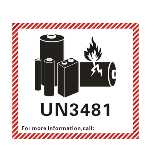 Haobase UN3481 Lithium Ionen Batterie Transport Warnhinweise Etiketten 110x120mm Gefahrenaufkleber 50 Stück Haobase UN3481 Lithium Ionen Batterie Transport Warnhinweise Etiketten 110x120mm Gefahrenaufkleber 50 Stück von Haobase