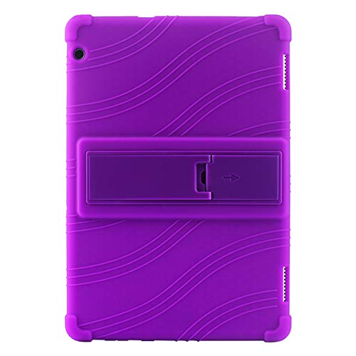 Haodasi Hülle für 10.1" Huawei MediaPad T5 AGS2-W09BHN/CHN 2018 Tablet - Ständer Silikon Gummi Schale Anti Rutsch Schutz Case Cover (Lila) von Haodasi