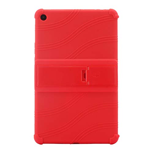 Haodasi Hülle für 10.1" Xiaomi Mi Pad 4 Plus 2018 Tablet - Ständer Silikon Gummi Schale Anti Rutsch Schutz Case Cover (Rot) von Haodasi
