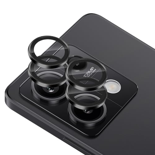 Haofun 2 Stück Kameraschutz für Xiaomi Redmi Note 13 5G für Panzerglas, Ultra-Klar Kamera Schutz, 9H Schurzglas Folie Individuelle Ring aus Metall (Space Schwarz) von Haofun