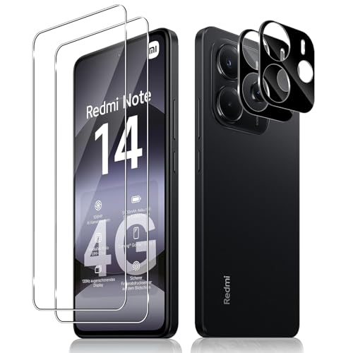 Haofun 2 Stück Schutzfolie für Xiaomi Redmi Note 14 4G für Panzerglas mit 2 Stück Kameraschutz, 9H Härte Displayschutz Folie, HD Kamera Schutz Schutzfolie Schurzglas Haofun 2 Stück Schutzfolie für Xiaomi Redmi Note 14 4G für Panzerglas mit 2 Stück Kameraschutz, 9H Härte Displayschutz Folie, HD Kamera Schutz Schutzfolie Schurzglas von Haofun