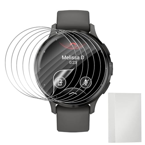 Haofun 6 Stück Displayschutz Schutzfolie für Garmin Venu 3S, Flexible TPU Folie, Kratzfest, Blasenfrei, Einfache Installation, Rubbelkarten zum Entfernen von Blasen (Transparent) von Haofun