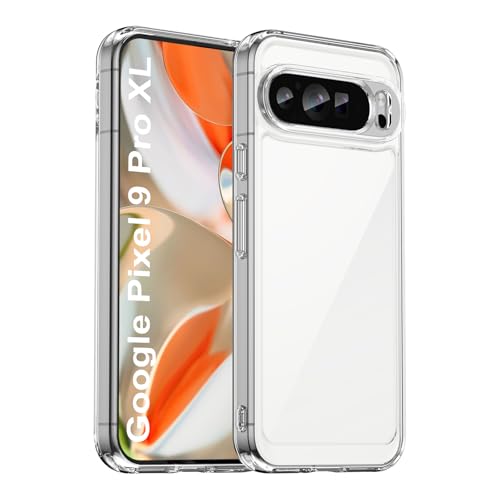 Haofun Handyhülle Kompatibel mit Google Pixel 9 Pro XL Hülle, Unzerbrechlich Schutz Cover, PC Ultra dünn, Stoßfest Case, Staubdicht Ganzkörper Schutzhülle für Pixel 9 Pro XL [Crystal Clear] von Haofun