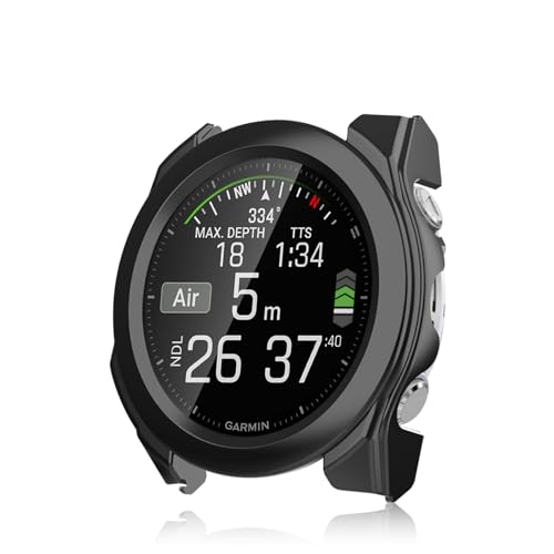 Haofun Hülle für Garmin Fenix 8 43mm Schutzhülle mit Displayschutzfolie, Hard PC Ultra-dünne Anti-Fall Kratzfeste Schutz Case + Glas Displayschutz - Schwarz von Haofun