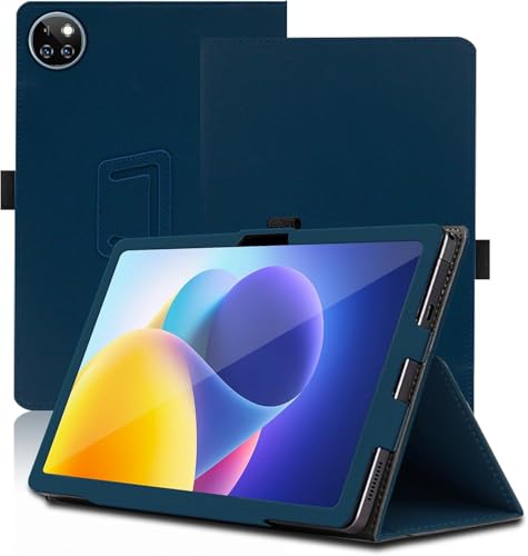 Haofun Hülle Kompatibel mit DOOGEE T10W, Ultra Dünn PU, Schlanke und leichte Flip Case Klappbar, Schlanke Schutzhülle mit Handschlaufe, Rückseite Abdeckung Klappständer, Blau von Haofun