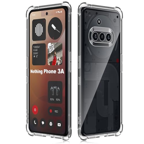Haofun Hülle Kompatibel mit Nothing Phone 3a Hülle, Ultra Dünn Transparente Vier Ecken Anti-Fall TPU Flexibel, Weicher Stoßfest Bumper Schutzhülle für Nothing Phone (3a) von Haofun