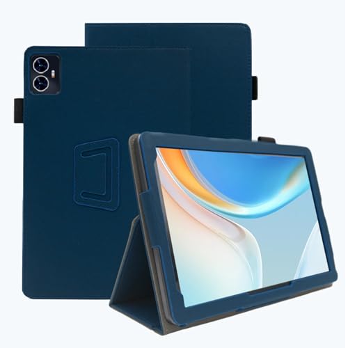 Haofun Hülle Kompatibel mit TECLAST M50/M50HD/M50 Pro, Ultra Dünn PU, Schlanke und leichte Flip Case Klappbar, Rückseite Abdeckung Klappständer, Schutzhülle mit Handschlaufe, Blau von Haofun