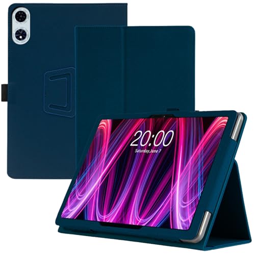 Haofun Hülle Kompatibel mit TECLAST T60 Plus/Odea A12, Ultra Dünn PU, Schlanke und leichte Flip Case Klappbar, Rückseite Abdeckung Klappständer, Schlanke Schutzhülle mit Handschlaufe, Blau von Haofun