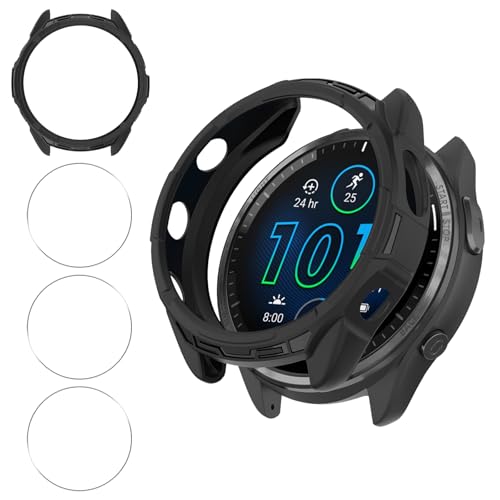 Haofun Hülle für Garmin Forerunner 965 Schutzhülle, für Panzerglas Displayschutz Transparent*3 + Schwarz Hard PC Ultra-dünne Anti-Fall Kratzfeste Schutz Case*1 Haofun Hülle für Garmin Forerunner 965 Schutzhülle, für Panzerglas Displayschutz Transparent*3 + Schwarz Hard PC Ultra-dünne Anti-Fall Kratzfeste Schutz Case*1 von Haofun