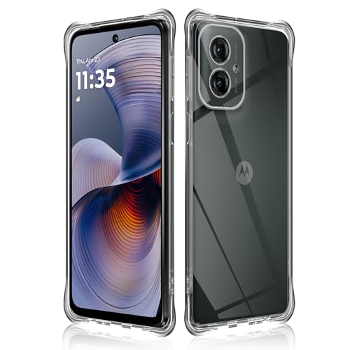 Haofun SchutzHülle für Motorola Moto G55 5G Hülle, Handyhülle Stoßdämpfung Schutzecken, TPU Flexible Silikon Kratzfest Stoßfest Case Cover für Motorola Moto G55 5G, Crystal Clear von Haofun