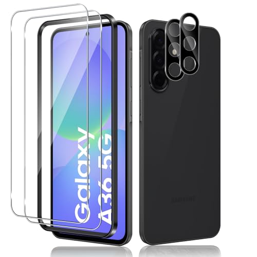 Haofun Schutzfolie für Samsung Galaxy A36 5G für Panzerglas mit Kameraschutz, 2 Stück 9H Härte Displayschutz Folie, 2 Stück HD Kamera Schutz Schurzglas, Anti-Bläschen Displayschutzfolie Haofun Schutzfolie für Samsung Galaxy A36 5G für Panzerglas mit Kameraschutz, 2 Stück 9H Härte Displayschutz Folie, 2 Stück HD Kamera Schutz Schurzglas, Anti-Bläschen Displayschutzfolie von Haofun