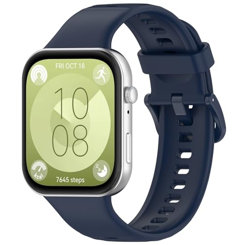 Haofun Silikon Sport Armbänder Kompatibel mit Huawei Watch Fit 4/4 pro/ 3 für Damen Herren, Edelstahl Schnalle, Atmungsaktives Weiches Silikon ErsatzArmband - Mitternachtsblau Haofun Silikon Sport Armbänder Kompatibel mit Huawei Watch Fit 4/4 pro/ 3 für Damen Herren, Edelstahl Schnalle, Atmungsaktives Weiches Silikon ErsatzArmband - Mitternachtsblau von Haofun
