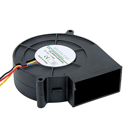 12V Radial Lüfter, Radialventilator DC Bürstenloses Gebläse, Doppelkugellager Kühlluftgebläse Lüfter Turbo-Radialgebläse mit 4-poligem, 97 * 94 * 33 mm von Haofy
