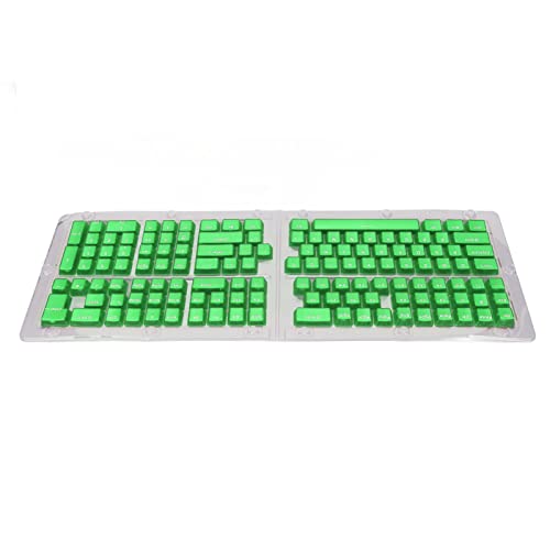 132 Tasten ABS OEM -Höhenschlüsselkaps für Mechanische Tastaturen Overmolding Injection Form Ergonomisches Design für Tastaturbegeisterte 132 X Schlüsselcaps (Transparente grüne weiße Buchstaben) von Haofy
