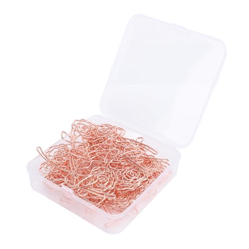 30pcs Süße Paperclip Rostfreie Stahl Rose Geformte Bookmarke Planer Clips Multifunktionale Papierclip für die Organisation von Papierenalben und Umschlägen in Büro -Home and School Rose von Haofy
