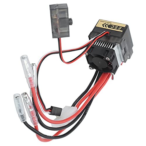 360A Wasserdicht Gebürstete ESC mit Kühlkörper und Kühlventilator für 1/10 RC Crawler Hochfrequenzantriebssystem Überhitzungsschutz, Schwarzes Silber 360A Wasserdicht Gebürstete ESC mit Kühlkörper und Kühlventilator für 1/10 RC Crawler Hochfrequenzantriebssystem Überhitzungsschutz, Schwarzes Silber von Haofy
