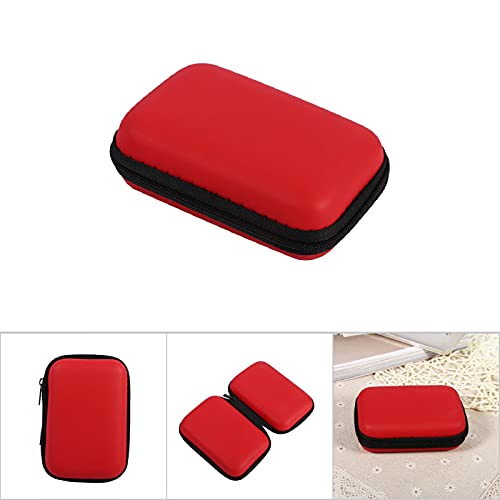 5 Farben Mini Storage Bag Gadgets Organizer Portable Hülle für Ohrhörer U -Festplatten -Datenkabel, Schockdes Wasserdicht, Ideal für Büroreisen (Rot) von Haofy